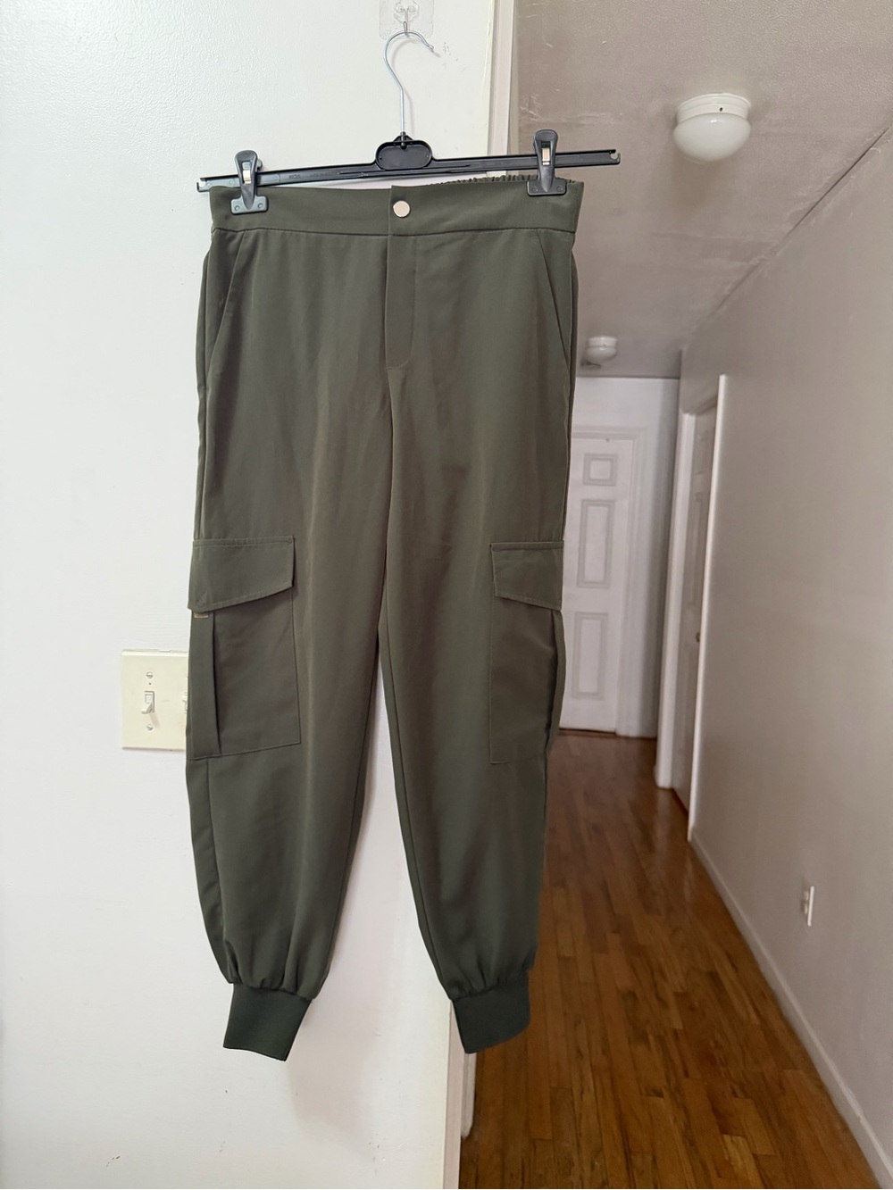 Zara Olive Cargo Jogger Pants - Dark Olive